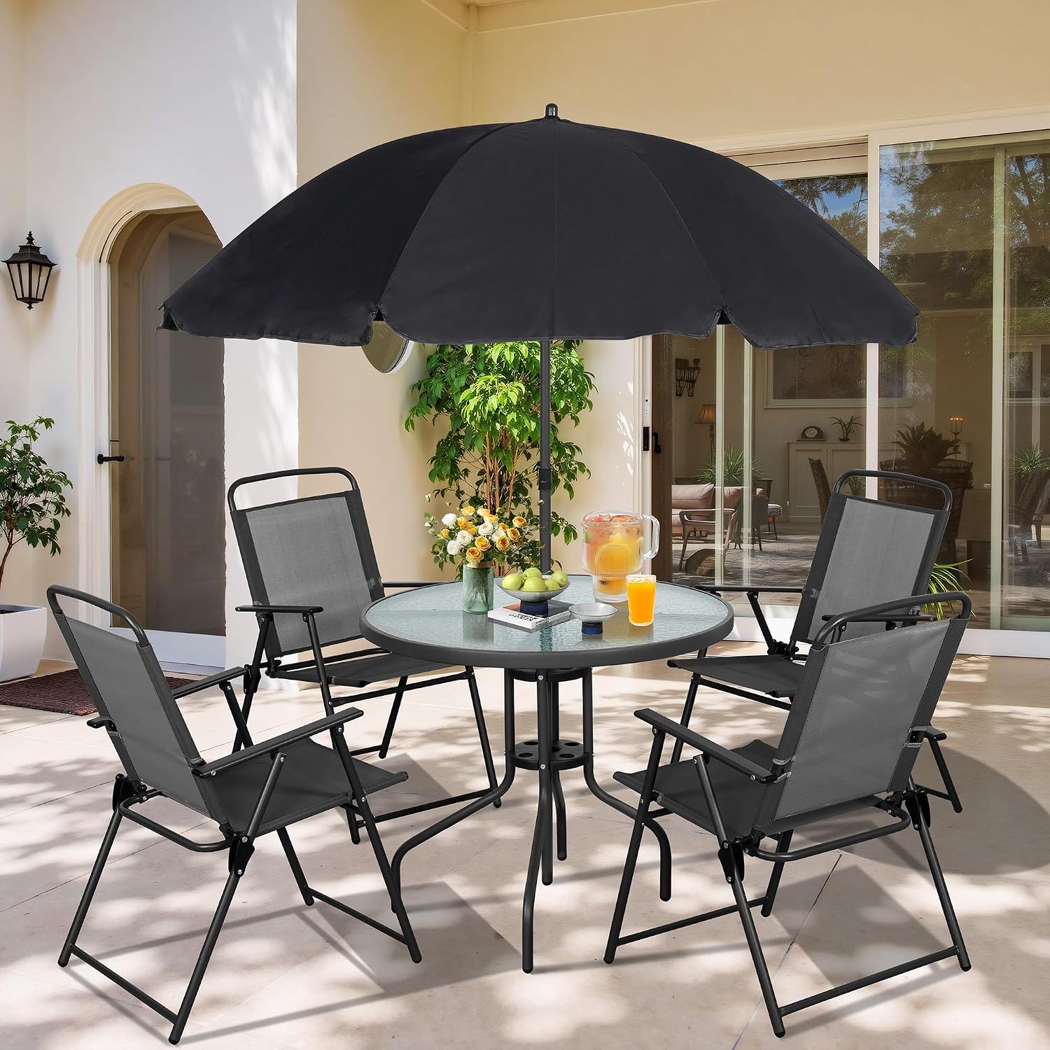 Outdoor Furniture For Sale - Set Meja Makan Teras Logam, Kursi