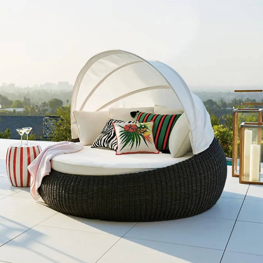 Outdoor Furniture Rope - l set furnitur taman lounge pantai