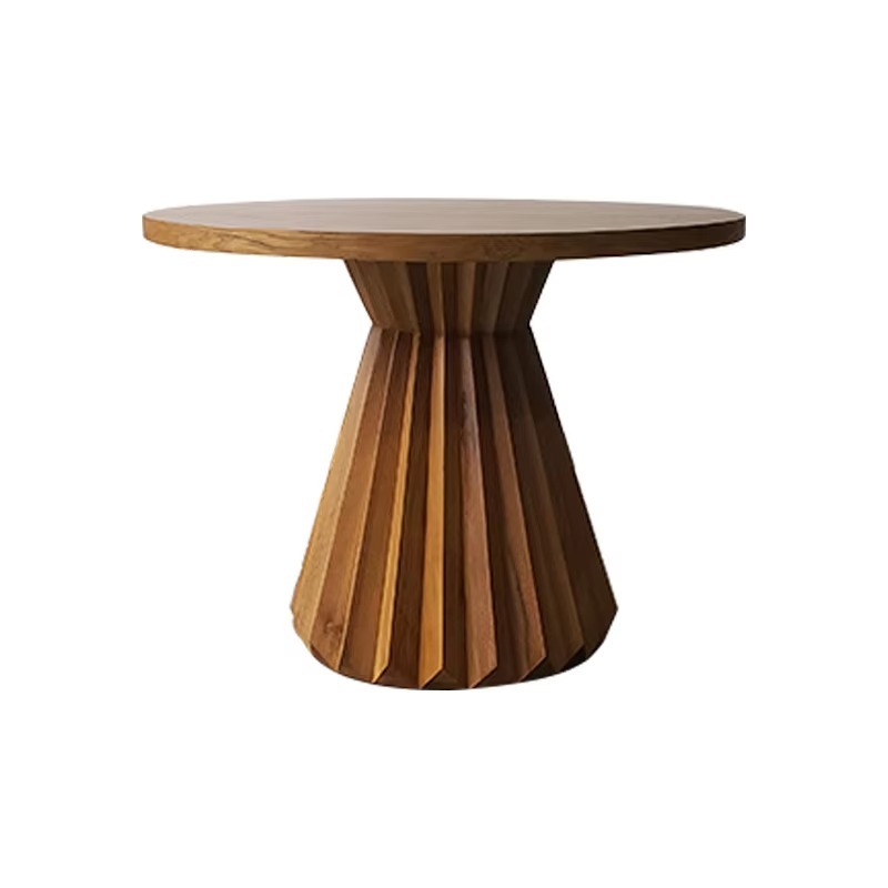 Outdoor Furniture For Cafe - Meja Makan Bundar Modern Kayu Oak