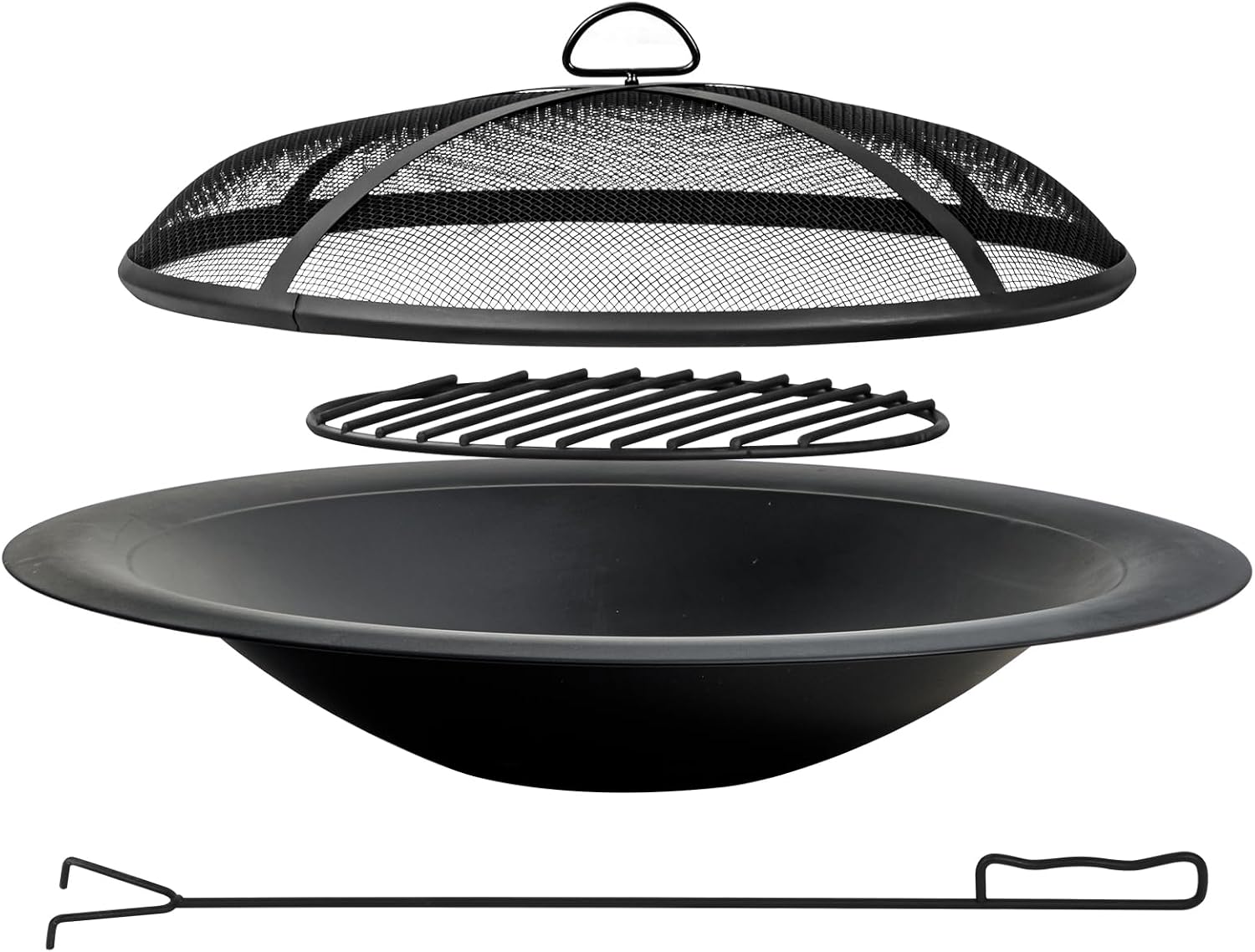 Fire Pit Bowl - Wadah Api Baja 35 Inci, Tahan