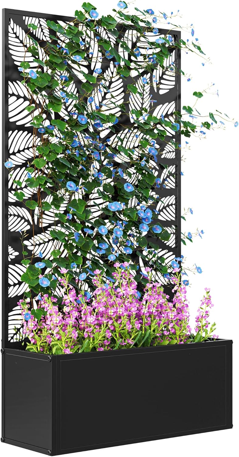 Planter Raised Metal - Pot Tanaman Logam dengan Teralis untuk