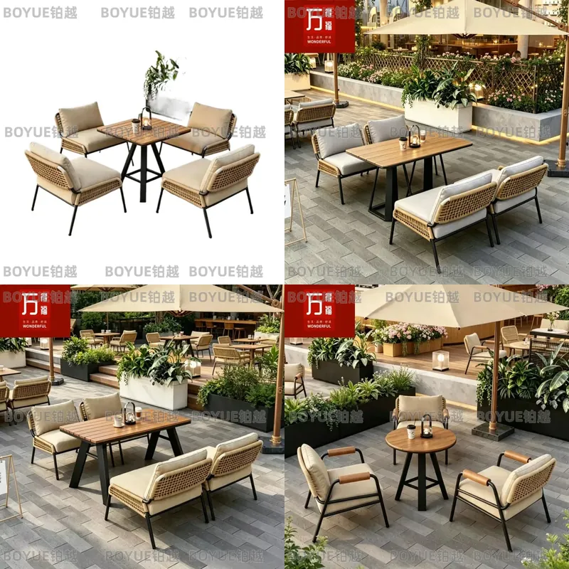 Outdoor Furniture For Cafe - Set Furnitur Teras Luar Ruangan Sofa