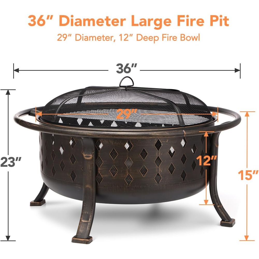 Perapian Kayu Bakar Luar Ruang - Fire Pit Bowl ulasan dan harga