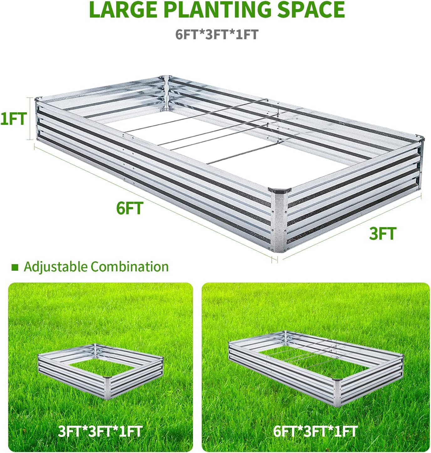 2-Pack Galvanized Raised Garde - Planter Raised Metal ulasan dan harga