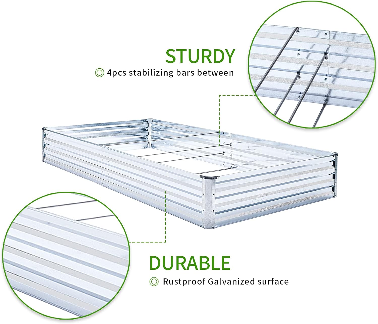 2-Pack Galvanized Raised Garde - Planter Raised Metal ulasan dan harga