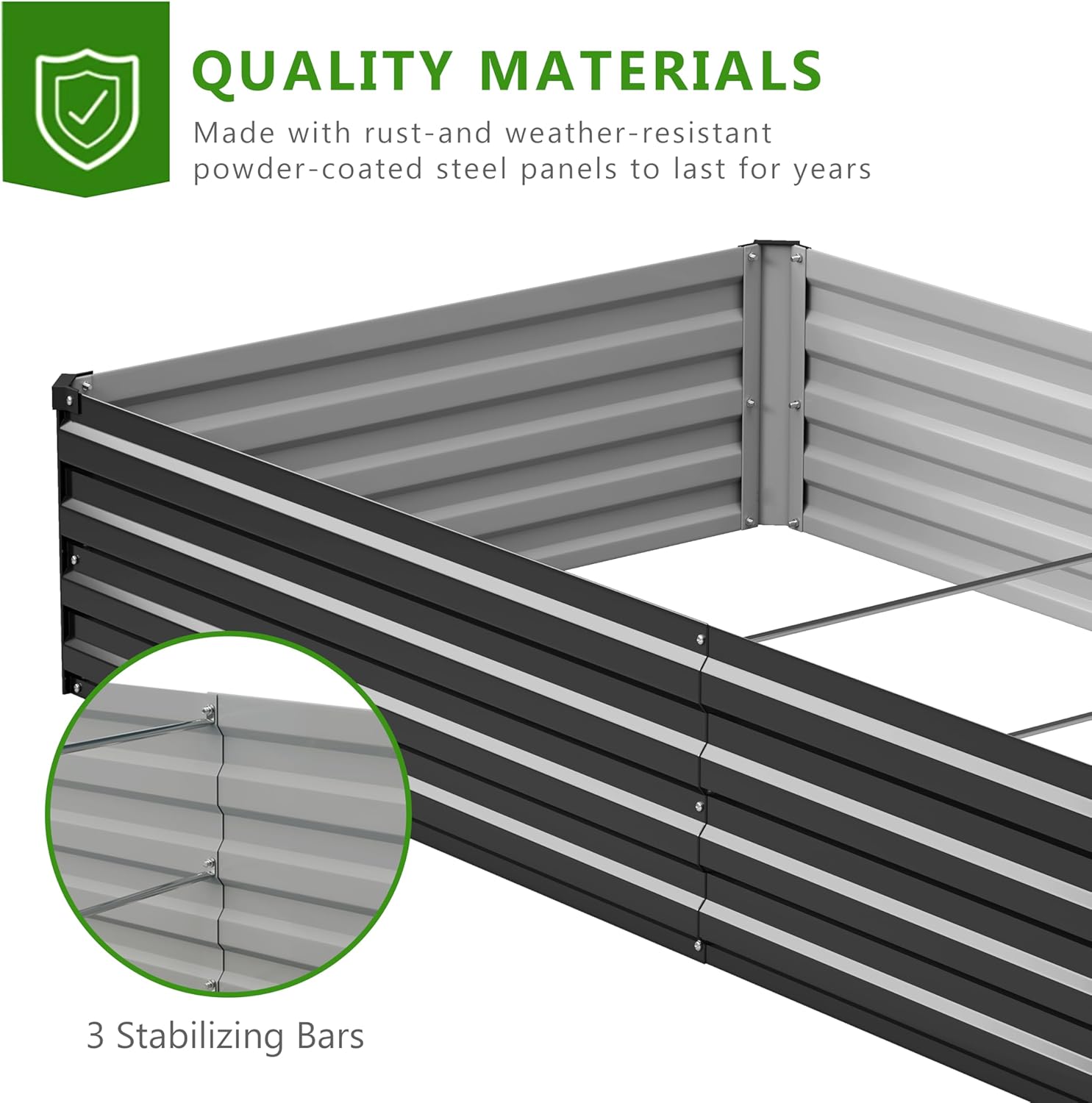 2PCS 10x3x1ft Kit Tempat Tanam - Planter Raised Metal ulasan dan harga