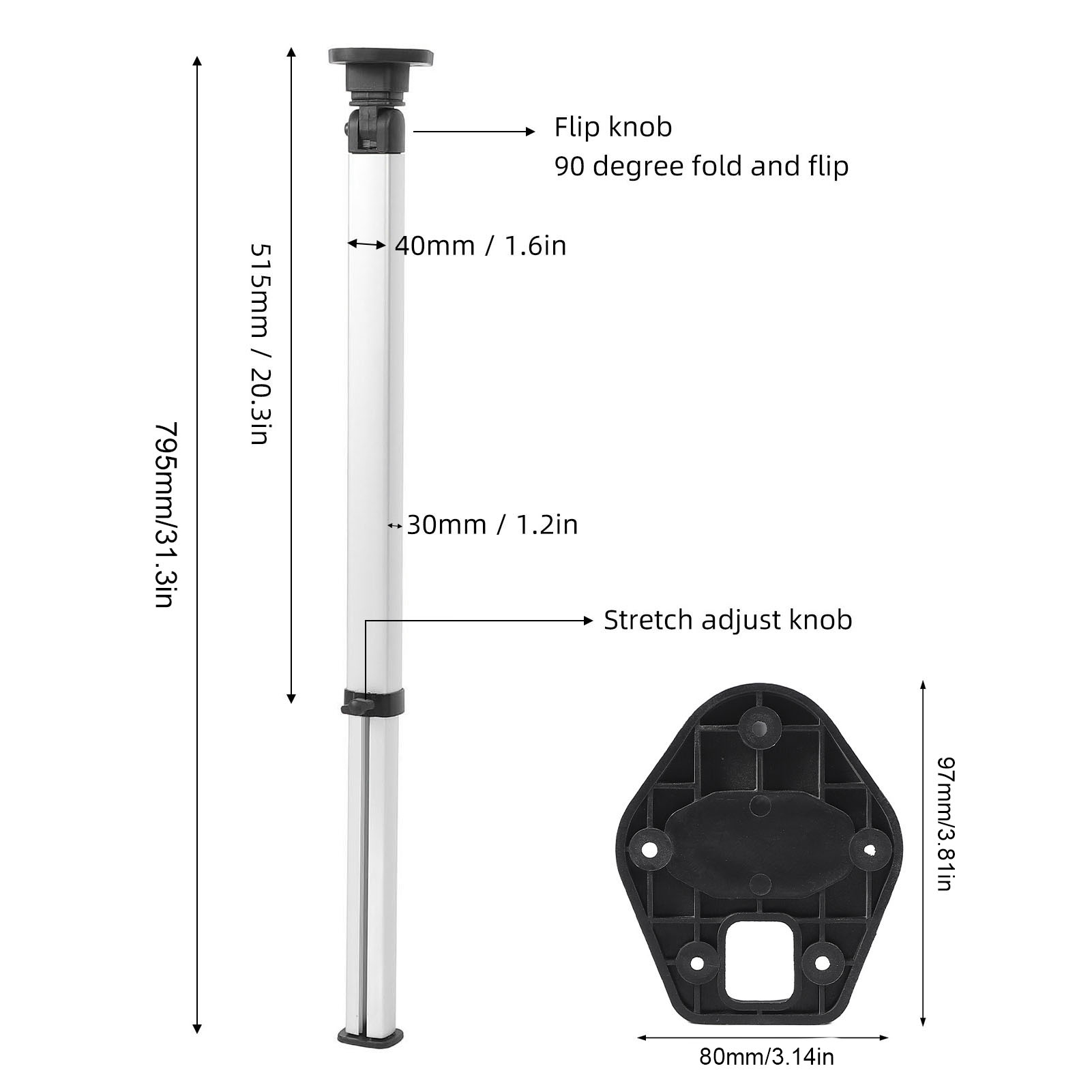Kaki Meja Lipat Teleskopik RV  - Outdoor Furniture Legs ulasan dan harga