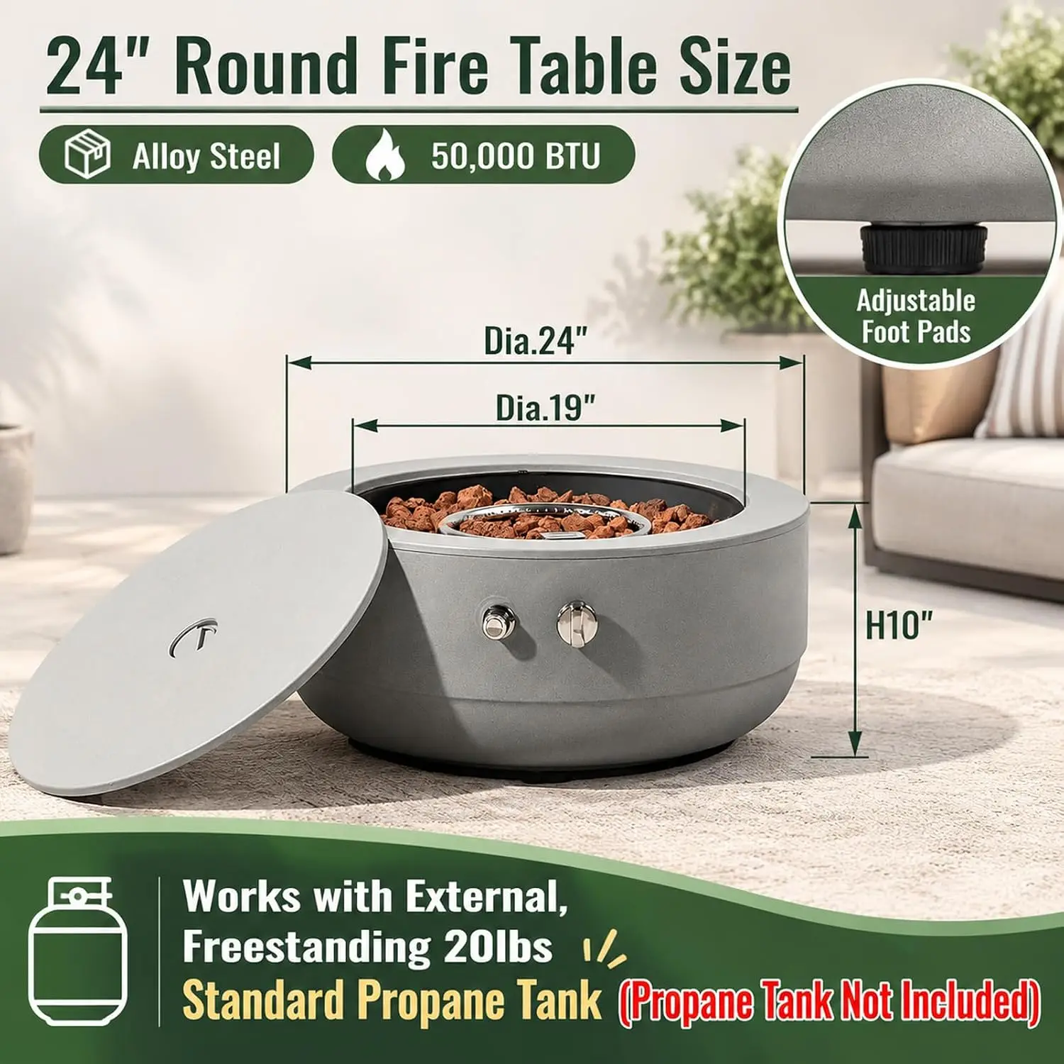 Tungku Api Propana 24 Inci, 50 - Fire Pit Bowl ulasan dan harga