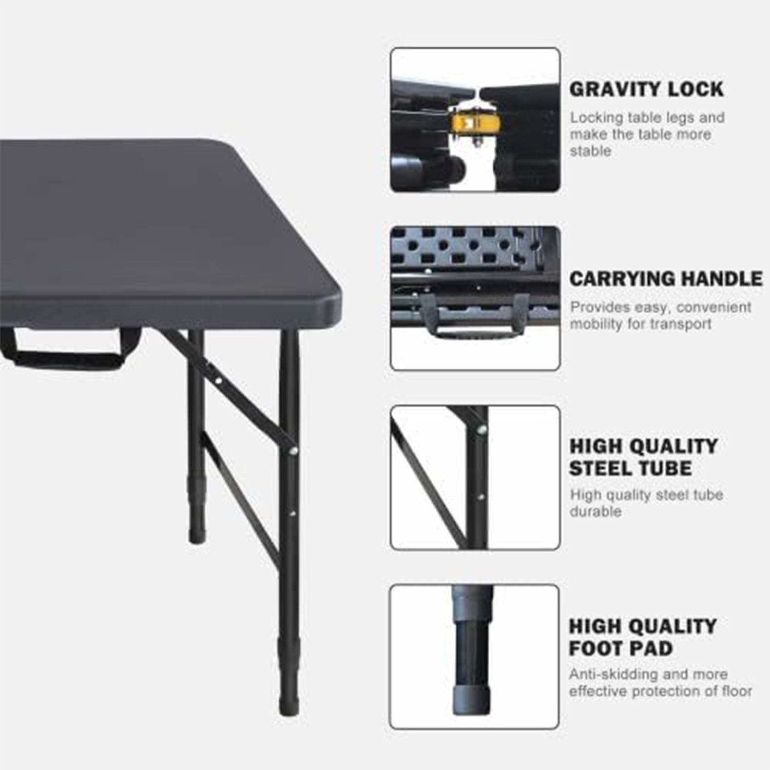 Meja Lipat Tinggi 4ft, Dapat D - Outdoor Furniture Legs ulasan dan harga