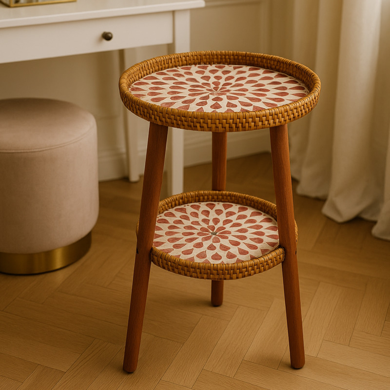 Meja Kopi Rotan Dua Lapis deng - Outdoor Furniture Legs ulasan dan harga