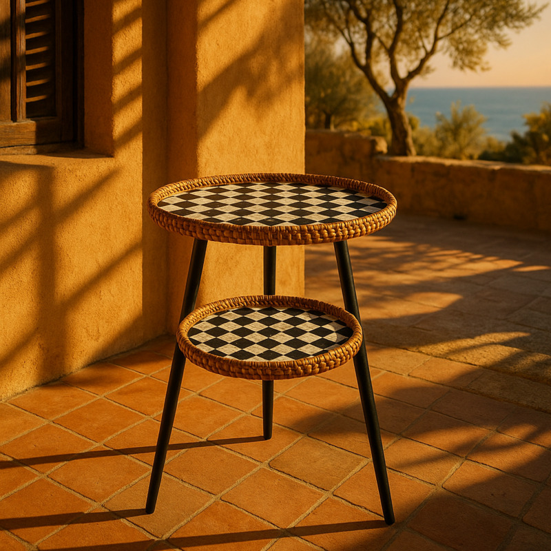 Meja Kopi Rotan Dua Lapis deng - Outdoor Furniture Legs ulasan dan harga