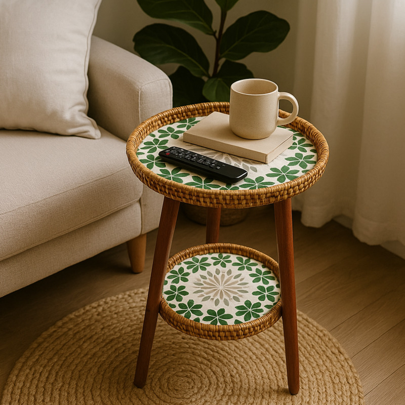 Meja Kopi Rotan Dua Lapis deng - Outdoor Furniture Legs ulasan dan harga
