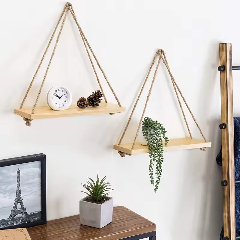Rak Kayu Mengambang dengan Tal - Outdoor Furniture Rope ulasan dan harga