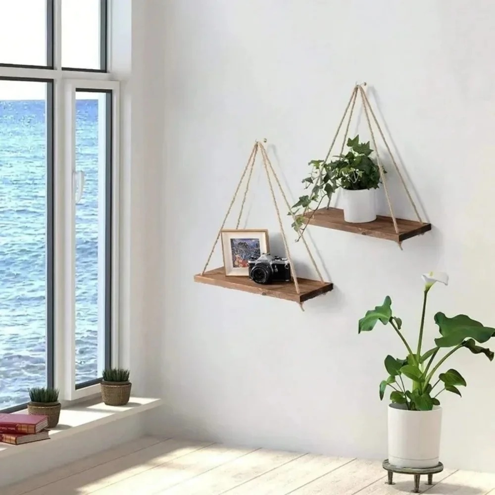 Rak Kayu Mengambang dengan Tal - Outdoor Furniture Rope ulasan dan harga