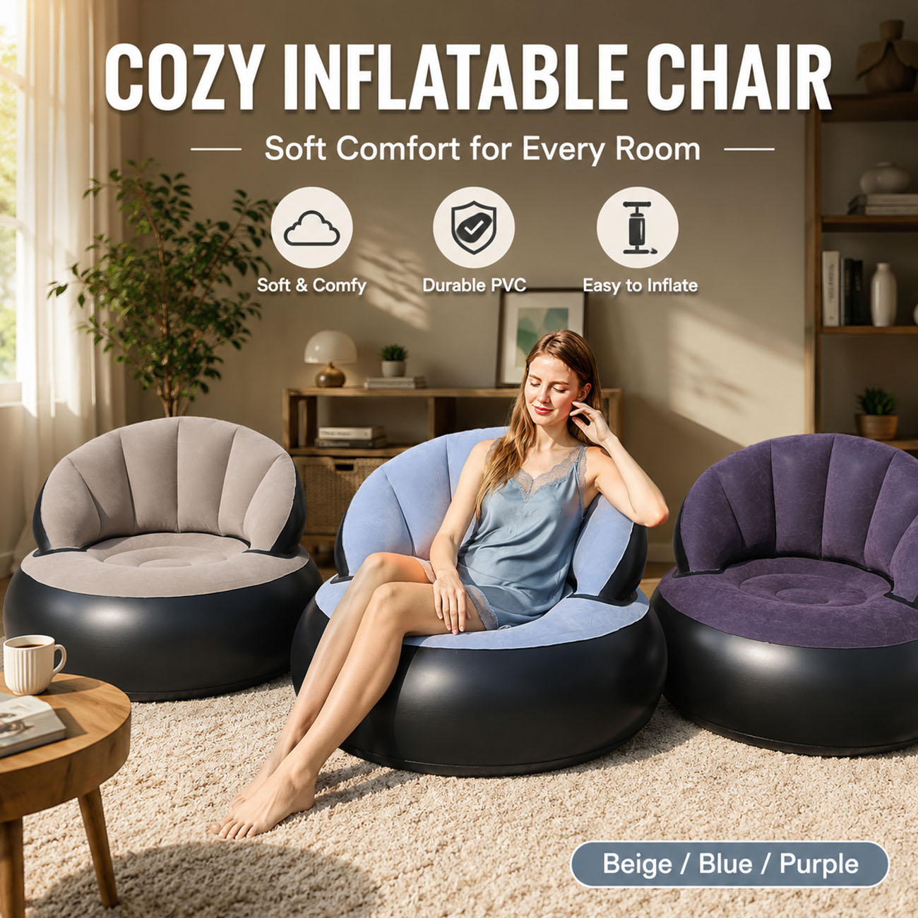 Kursi Tiup untuk Dewasa, Kursi - Outdoor Furniture Nearby ulasan dan harga